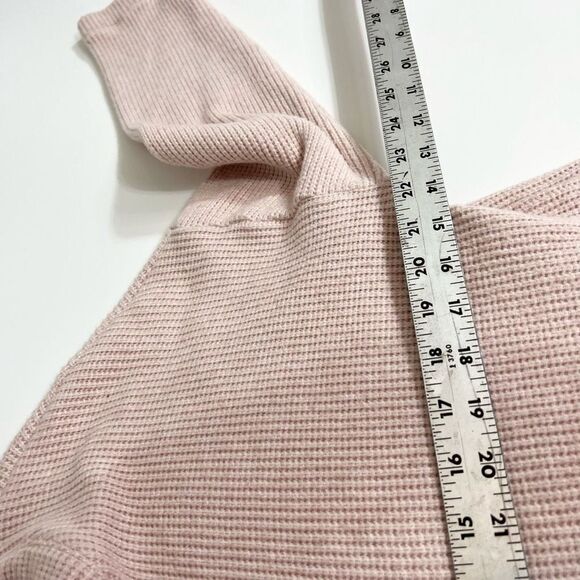 J Jill Sweater Waffle Knit Womens Large Buttons Long Sleeve Pink Loose fit - Picture 3 of 9